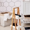 Étagère Salle De Bain HOMCOM En Bambou 3 Paniers - Rangement Design Gris