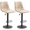 HOMCOM Sgabello da Bar Girevole, Set 2 Pezzi ad Altezza Regolabile con