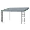 Pergola Gartenpavillon Überdachung Zelt Metall Grau 297x297cm Fur Garten Terrasse Balkon