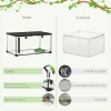 Terrarium Reptile PawHut 50x30x25 Cm – Verre Transparent, Couvercle Coulissant Grillagé, Avec Thermomètre Et Distributeur D'eau - 8