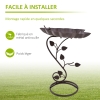 Mangeoire Oiseaux Bassin Lotus Bain D'Oiseaux Outsunny Forme Feuille Lotus - 50x71cm Bronze Antique - Abreuvoir Et Mangeoire Jardin Tapis Exterieur Resistant Pluie