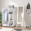 Miroir à Pied Ovale Shabby Chic HOMCOM - 147 Cm De Haut - Cadre MDF Café - Inclinaison Réglable - Pour Chambre, Salon, Dressing