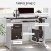 HOMCOM Scrivania Per Computer Scrivania Ufficio Porta PC Con Ripiani Tastiera 152 X 60 X 88cm Nero