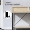 HOMCOM Tavolo Consolle per Ingresso con 2 Cassetti, Piano d'appoggio in Legno Bianco e Gambe in Metallo Nero 120x34x81cm