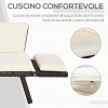 Outsunny Divano Da Giardino 2 Posti In Rattan - Grigio, Con Braccioli Ribaltabili E Imbottitura