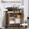 HOMCOM Buffet Meuble Rangement 110 Cm - Placard 2 Portes, 2 Tiroirs, 3 Étagères Ouvertes, Noir, Pour Salle à Manger Salon Cuisine