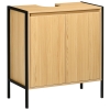 kleankin Móvel para Lavatório Pousar de Madeira com 2 Portas e Prateleira Interior Ajustável 60x30x62,5cm Madeira e Preto