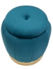 Pouf Ottagonale Contenitore Con Coperchio Capitonnè – Colore Ottanio, Multicolore