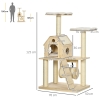 Árbol Para Gatos PawHut Torre Con Cama – Gris Claro, Rascador De Sisal Para Interiores, Tamaño Mediano