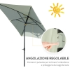 Ombrellone Da Giardino Outsunny 3x2 M Rettangolare - Apertura A Manovella, Inclinabile, Palco Alluminio, UV 50+