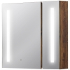 Armario De Baño Con Espejo Y Luz LED - Blanco, 70x15x65 Cm, Puertas Con Espejo, Estante Ajustable Y Sensor Táctil