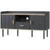 GAZHOME Mobile TV Per TV Fino A 55 Pollici - Console Con Ripiani Aperti - Stile Rustico Nero, 127x50x38 Cm