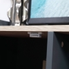 Selsey Mobile TV Mobile Porta TV Con Piedini Neri 175 cm A Doghe Con Illuminazione LED Nero Bello