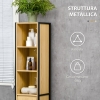 Kleankin Colonnina Bagno Alta 165 Cm – Mobile 5 Ripiani Regolabili, Apertura A Pressione, Bianco - 2