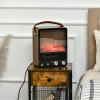 HOMCOM Camino Elettrico con Effetto Fiamma, Temperatura Regolabile