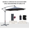 Ombrellone A Braccio TecTake Con Luci LED Solari | 300x250 Cm | Antivento Con Manovella
