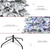 Sapin De Noël Artificiel Floqué 180 Cm - 1815 Pointes, Montage Facile 3 Parties, Base Métal Stable, Ignifuge, Vert