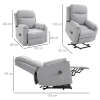 Fauteuil Releveur Électrique HOMCOM - Inclinable 135° Avec Repose-Pieds - Télécommande - Gris Lin