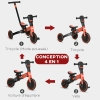 OHMG Tricycle 4 en 1 pour bébé, auvent pliable pour enfants, tricycle évolutif, tricycle avec pédales et ceintures à 3 points, vélo pour bébé, avec