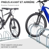 HOMCOM Râtelier 6 vélos dim. 179L x 33l x 27H cm acier galvanisé noir