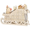 Calendrier De L'Avent Lumineux HOMCOM En Forme De Village Enneigé - 24 Tiroirs, LED Blanc Chaud, Décoration De Noël Réutilisable - 8