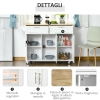 Carrello Cucina Multiuso HOMCOM Con Cassetti E Ruote - Legno E MDF 121x46x91 Cm - Bianco - Foto 10