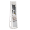 HOMCOM Armoire à Bijoux Avec Miroir Sur Pied Multi-rangements éclairage LED Blanc Dim. 38L X 38l X H157 Cm