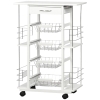 HOMCOM Desserte de Cuisine Chariot deservice à roulettes Multi-Rangement avec casier à vin