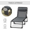 Lettino Pieghevole Da Spiaggia Con Cuscini – Sdraio Con Schienale Regolabile 5 Posizioni – Portatile 191x68x30cm