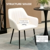 Lot De 2 Chaises Design Scandinave - Bois Hêtre, Tissu Lin Gris - Assise Et Dossier Rembourrés - Charge Max 120 Kg