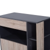 Carrello Da Cucina In Legno Di Pino HOMCOM, 74x37x76 Cm, Nero, Con 2 Cestelli, Cassetti E Portabottiglie