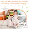 Poltroncina Forma Di Coniglio Per Bambini HOMCOM – Rivestita In Peluche, Base Antiscivolo, 60x50x59 Cm, Adatta A 18-36 Mesi, Colore Rosa