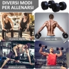 HOMCOM Ensemble d'haltères courtes total 10 Kg - paires de 0,5/1/1,5/2 Kg avec malette - entraînement musculaire & haltérophilie - métal PU multicolore | France