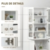 Buffet Design HOMCOM 140cm - Blanc Et Doré - 2 Placards étagères Réglables