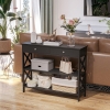 Table Console HOMCOM Style Drapier Néo-Rétro - 2 Tiroirs 2 Étagères Blanc