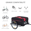 Remorque Vélo Cargo HOMCOM 70L | Capacité 40kg | Housse Imperméable | 4 Réflecteurs