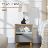 HOMCOM Set Di 2 Comodini Da Notte Con Cassetto E Ripiano Aperto Effetto Rovere Stile Francese 45x35x55 Cm Bianco E~1veg1om69u800