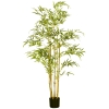 HOMCOM Pianta Artificiale Di Bambù Grande 90 Cm | 504 Foglie Realistiche In PEVA | In Vaso Con Base In Cemento | Per Interni