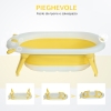 HOMCOM Vaschetta Bagnetto Pieghevole Per Neonati 0-3 Anni - Con Indicatore Di Temperatura E Cuscino Morbido, 81.5x50.5x23.5 Cm, Blu