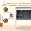 thumbnail image 2 of Wooden Rabbit Cage & Chicken Coop - Multifunctional Small Pet Enclosure With Food Bowls & Hayrack 2 of 11
