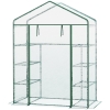Serre avec étagère à 3 niveaux, bâche en plastique résistant aux UV, porte enroulable, 100 x 40 x 150 cm, blanche | Leroy Merlin