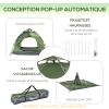 Outsunny Tente de camping tente pop up légère 2-3 pers. - 2 grandes portes - 210 x 210 x 140 cm