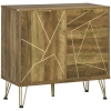 HOMCOM Storage Cabinet, Modern Display Storage Organizer with 3 Drawers and Steel Legs for Living Room, Bedroom, Bronze