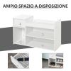 Panca Scarpiera Con Cuscino Cassetto E 3 Vani Aperti In Legno - 5