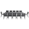 Salon De Jardin Extensible Outsunny - Table 135-270cm + 8 Chaises Empilables, Aluminium Et Textilène Gris