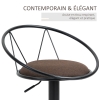 HOMCOM Lot 2 Tabourets Bar Vintage Pivotants Réglables En PU Marron