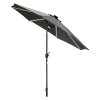 Outsunny 2.7m Garden Parasol Sun Umbrella w/ LED Solar Light Angled Canopy Grey