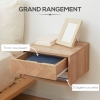 HOMCOM Lot De 2 Tables De Chevet Murales Flottantes – Design Moderne Blanc, Tiroir Coulissant + Plateau, Gain De Place Idéal Chambre