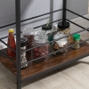 Chariot De Service HOMCOM à Roulettes - Desserte Cuisine 2 Plateaux Aspect Bois Et Métal, 82x40x75 Cm Naturel Et Noir