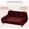 PawHut Hundesofa Mit Holzrahmen – Abnehmbares Kissen, Plüschbezug, Für Kleine Hunde & Katzen